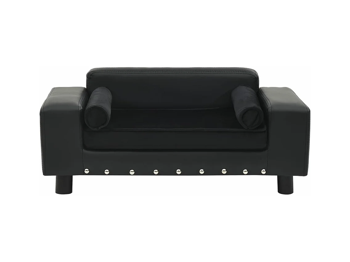 Canapé pour chien Noir 81x43x31 cm Peluche et similicuir FR301464