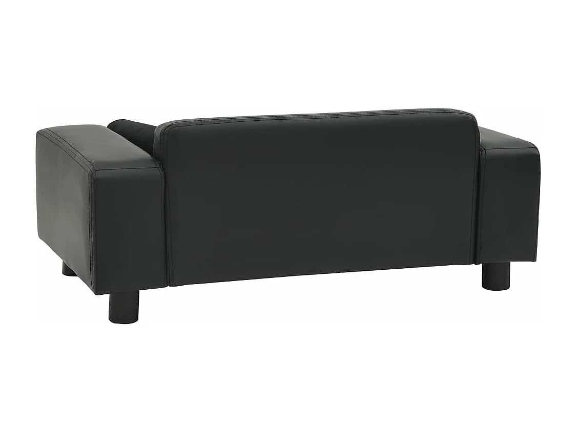 Canapé pour chien Noir 81x43x31 cm Peluche et similicuir FR301464
