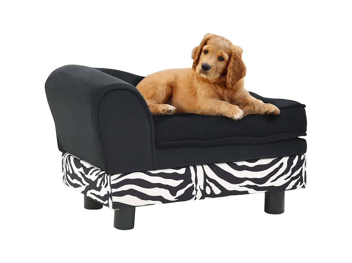 Canapé pour chien Noir 57x34x36 cm Peluche FR102505