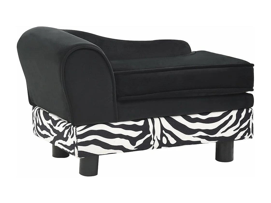 Canapé pour chien Noir 57x34x36 cm Peluche FR102505