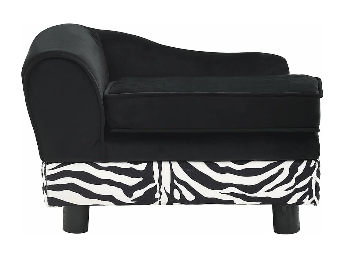 Canapé pour chien Noir 57x34x36 cm Peluche FR102505