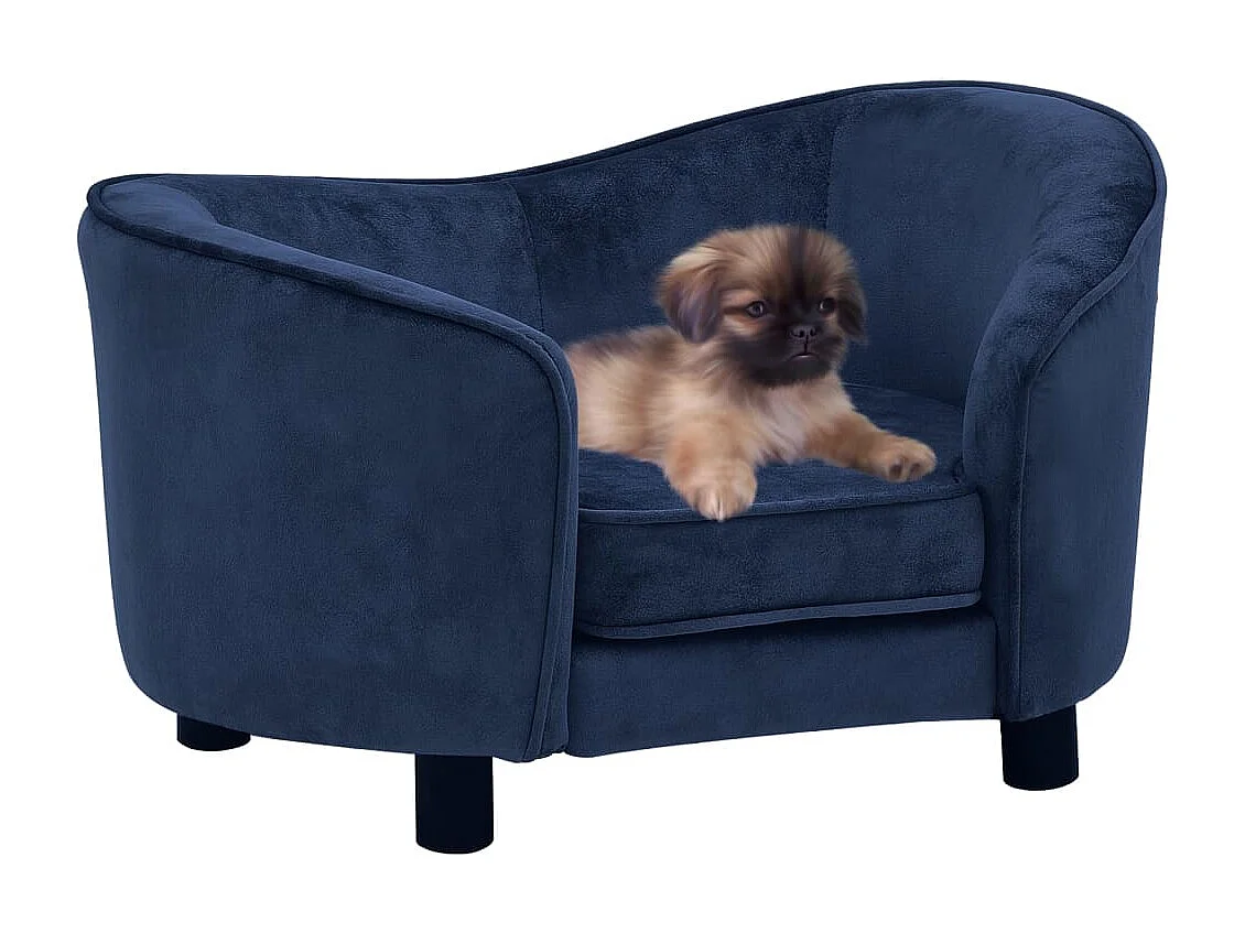 Canapé pour chien Bleu 69x49x40 cm Peluche FR456399