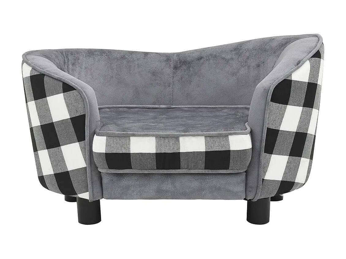 Canapé pour chien Gris 68x38x38 cm Peluche FR873457