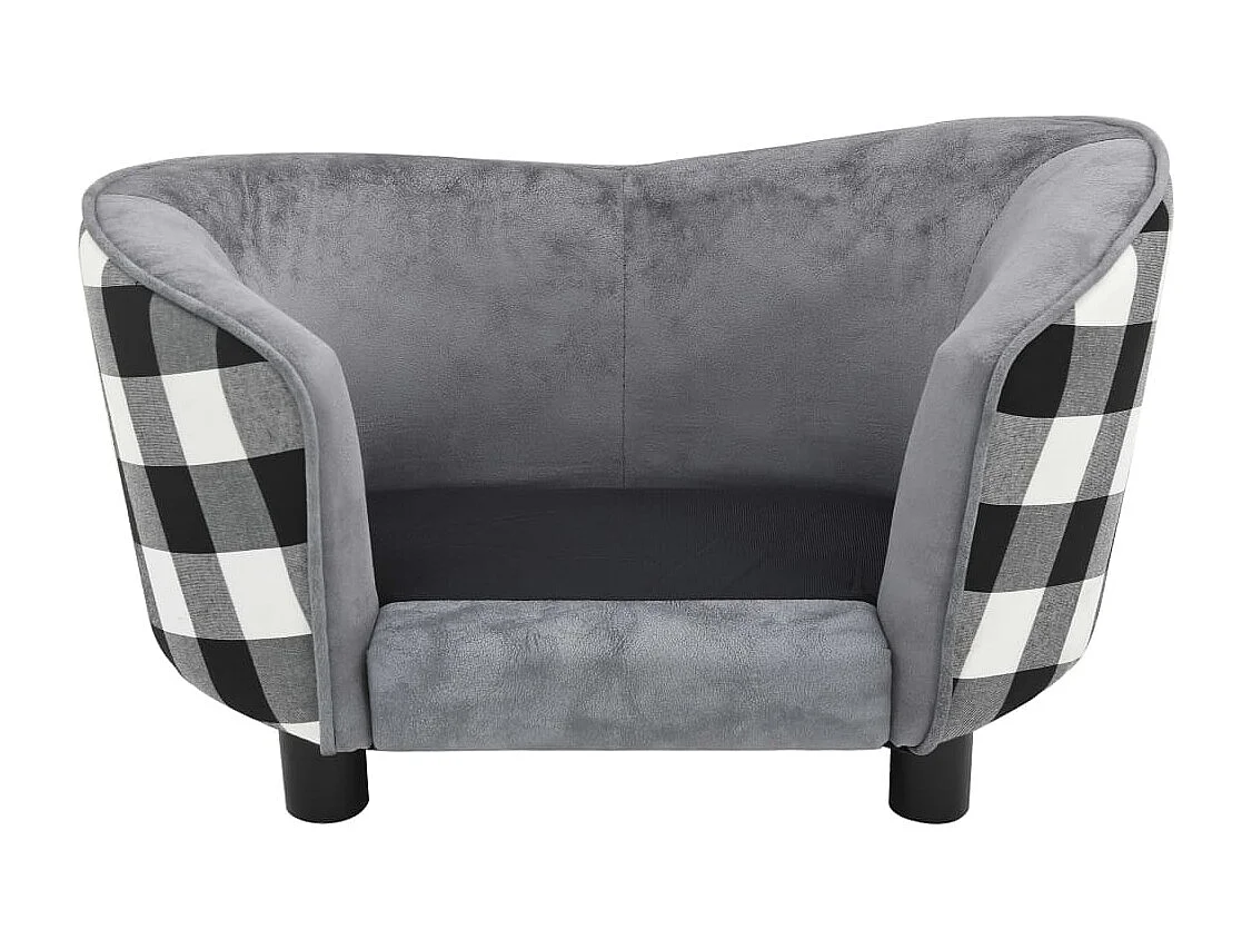 Canapé pour chien Gris 68x38x38 cm Peluche FR873457
