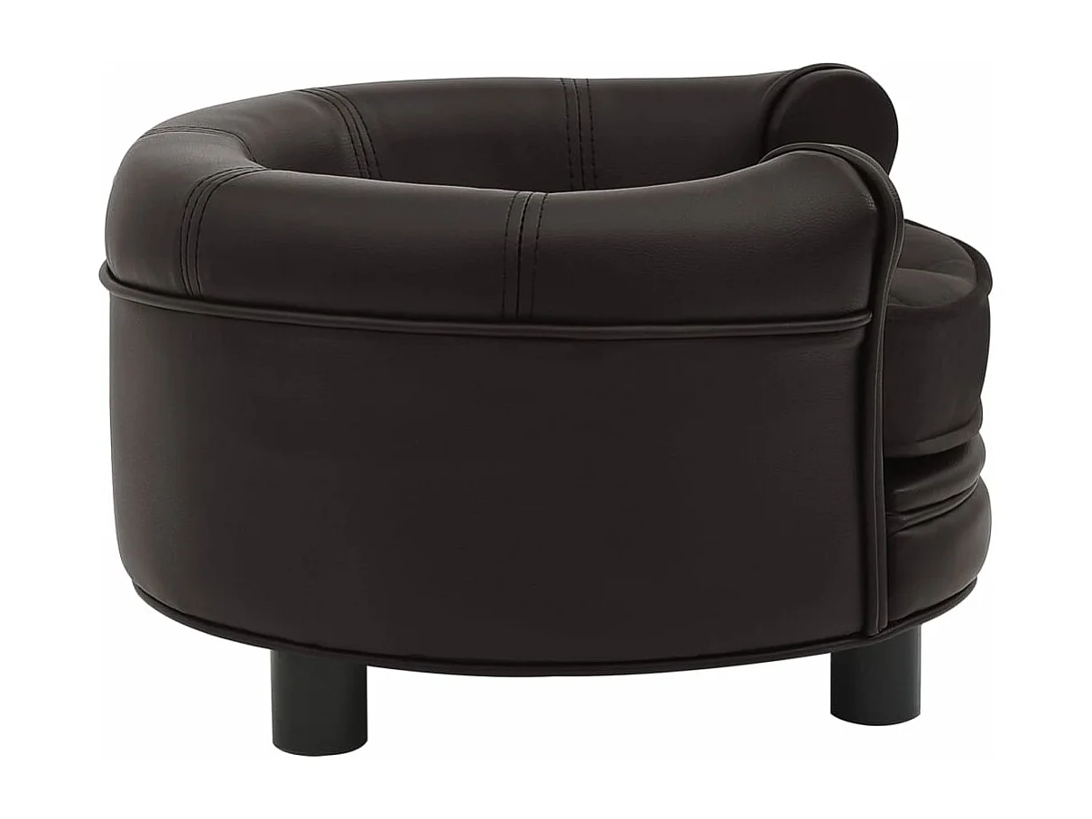 Canapé pour chien Marron 48x48x32 cm Peluche et similicuir FR752179