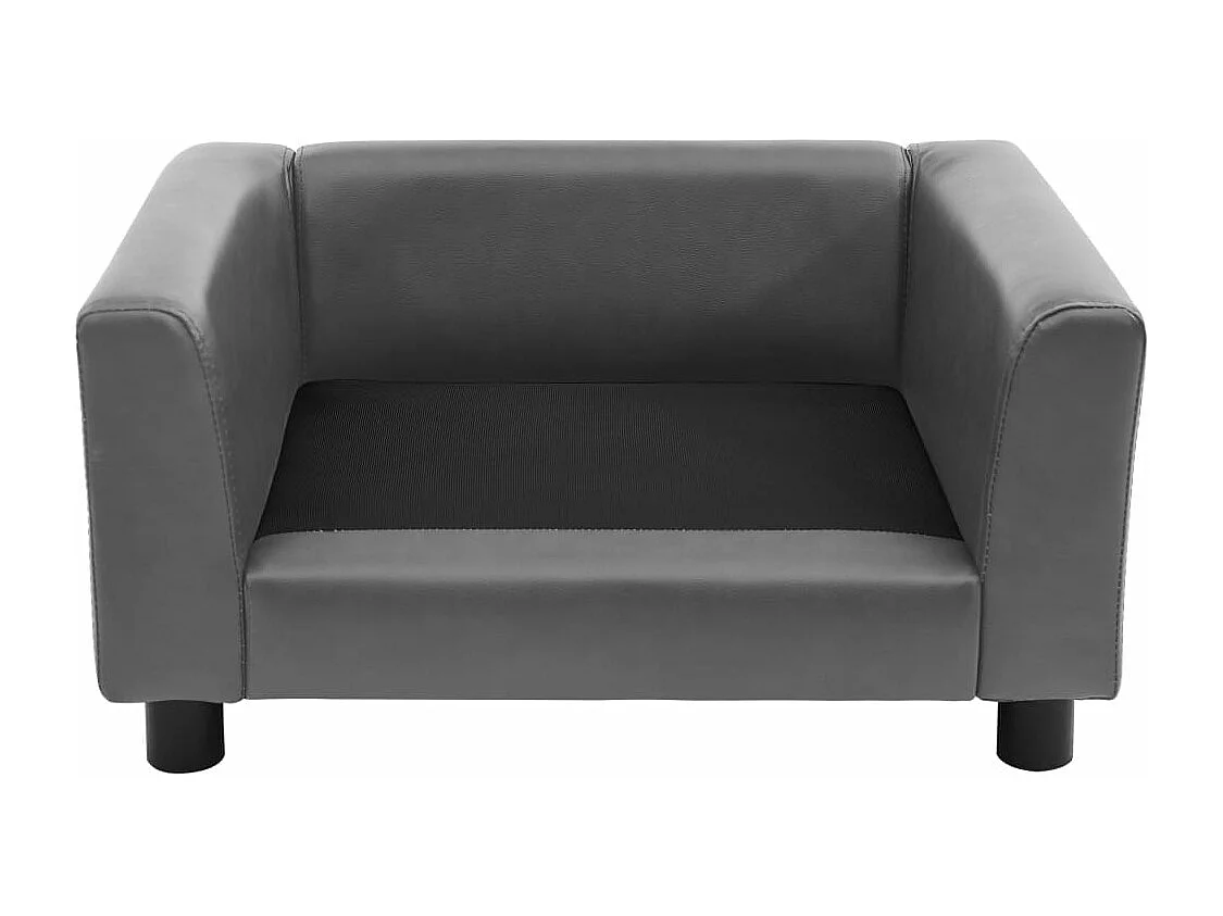 Canapé pour chien Gris 60x43x30 cm Peluche et similicuir FR758738