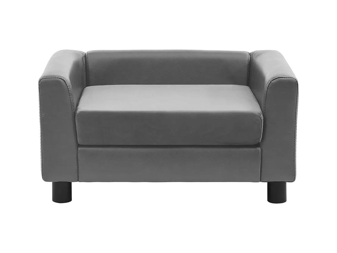 Canapé pour chien Gris 60x43x30 cm Peluche et similicuir FR758738