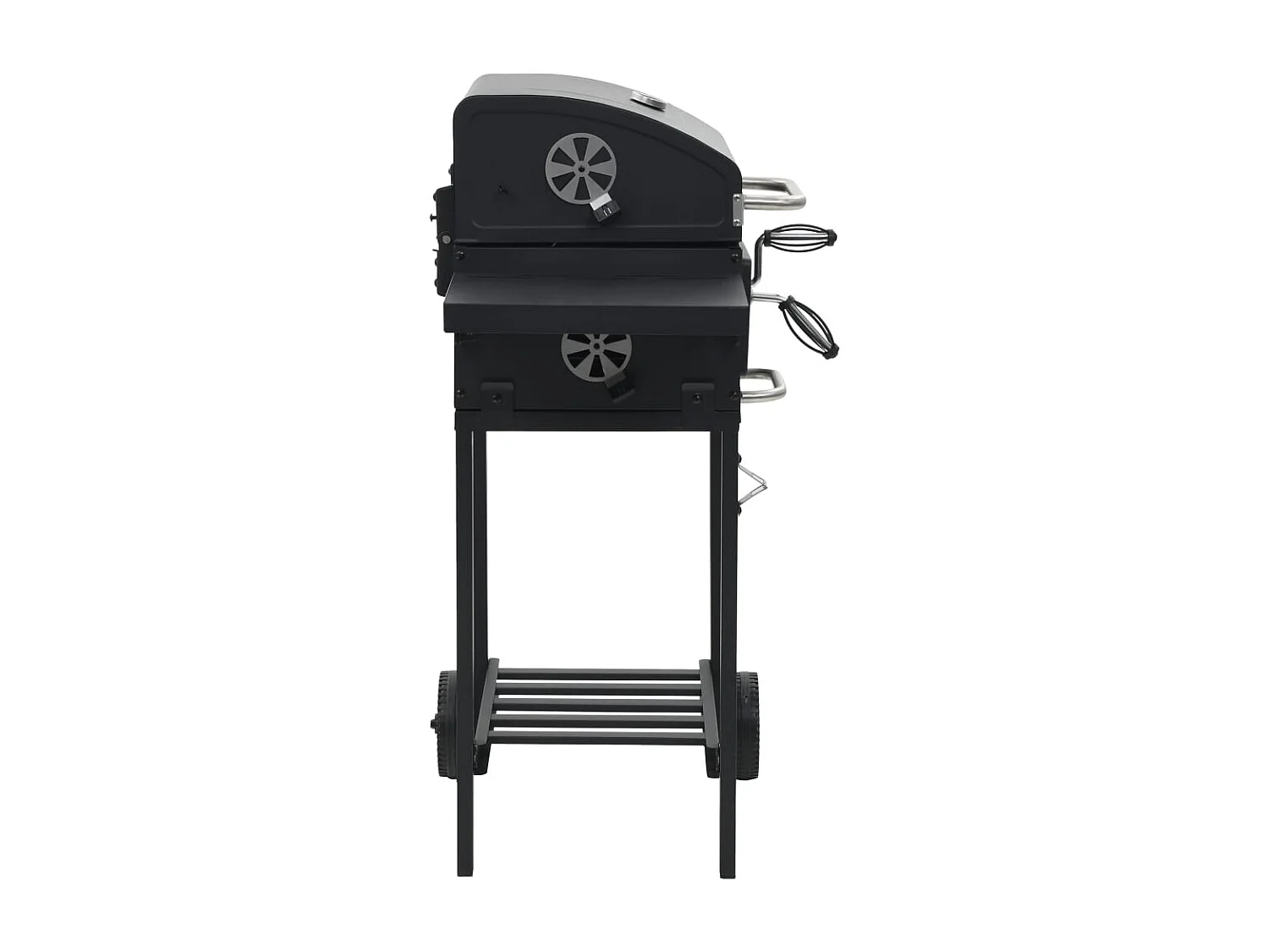 Gril de barbecue au charbon de bois et étagère inférieure Noir FR623743