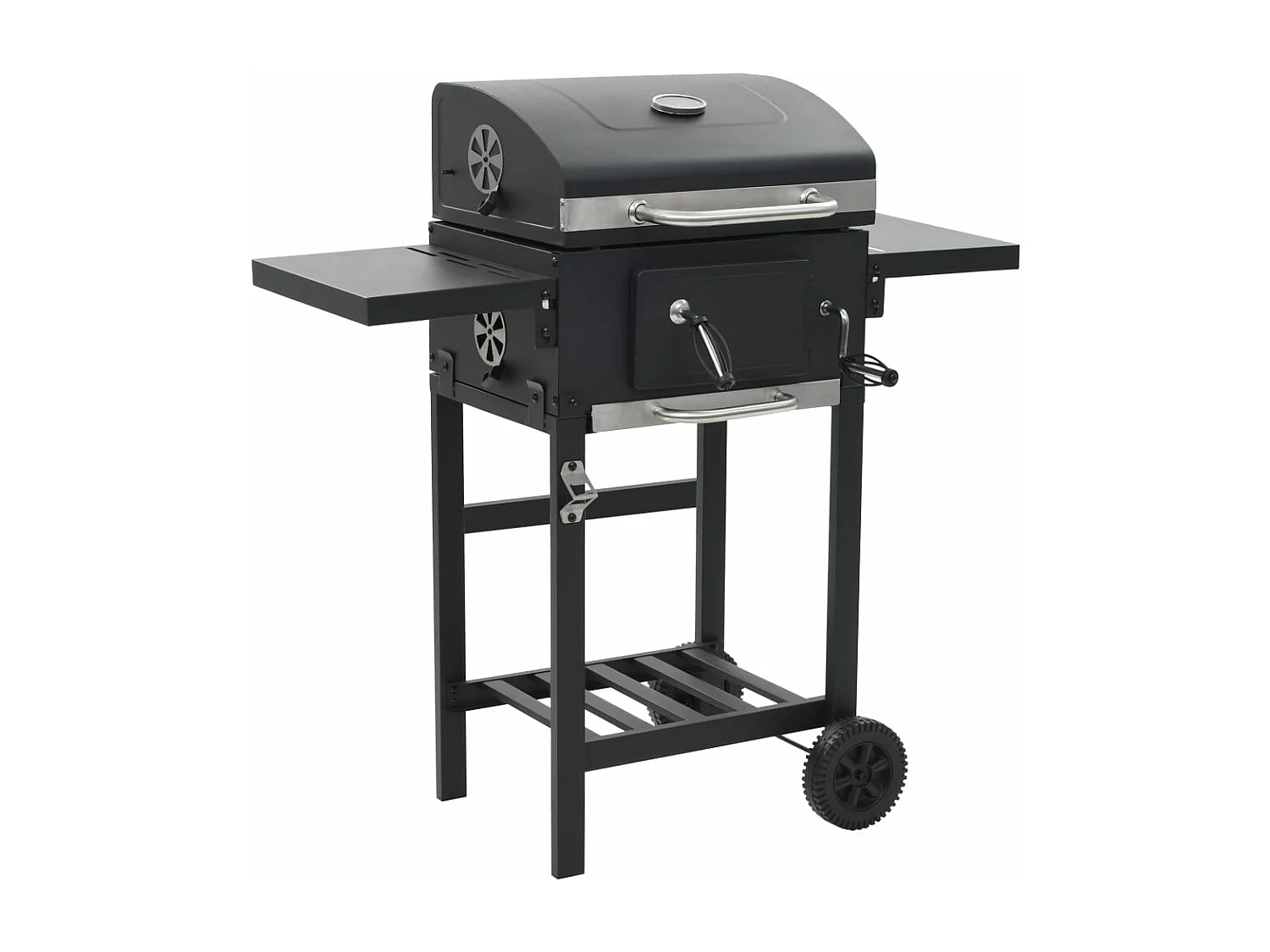 Gril de barbecue au charbon de bois et étagère inférieure Noir FR623743