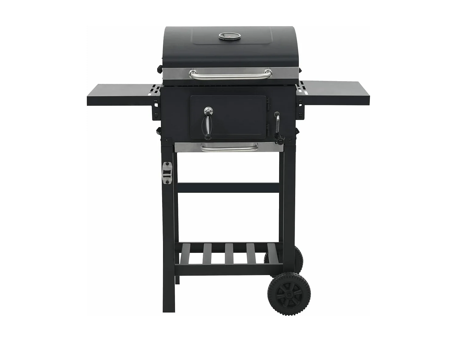 Gril de barbecue au charbon de bois et étagère inférieure Noir FR623743