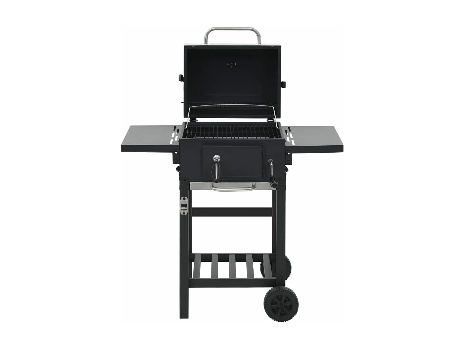 Gril de barbecue au charbon de bois et étagère inférieure Noir FR623743