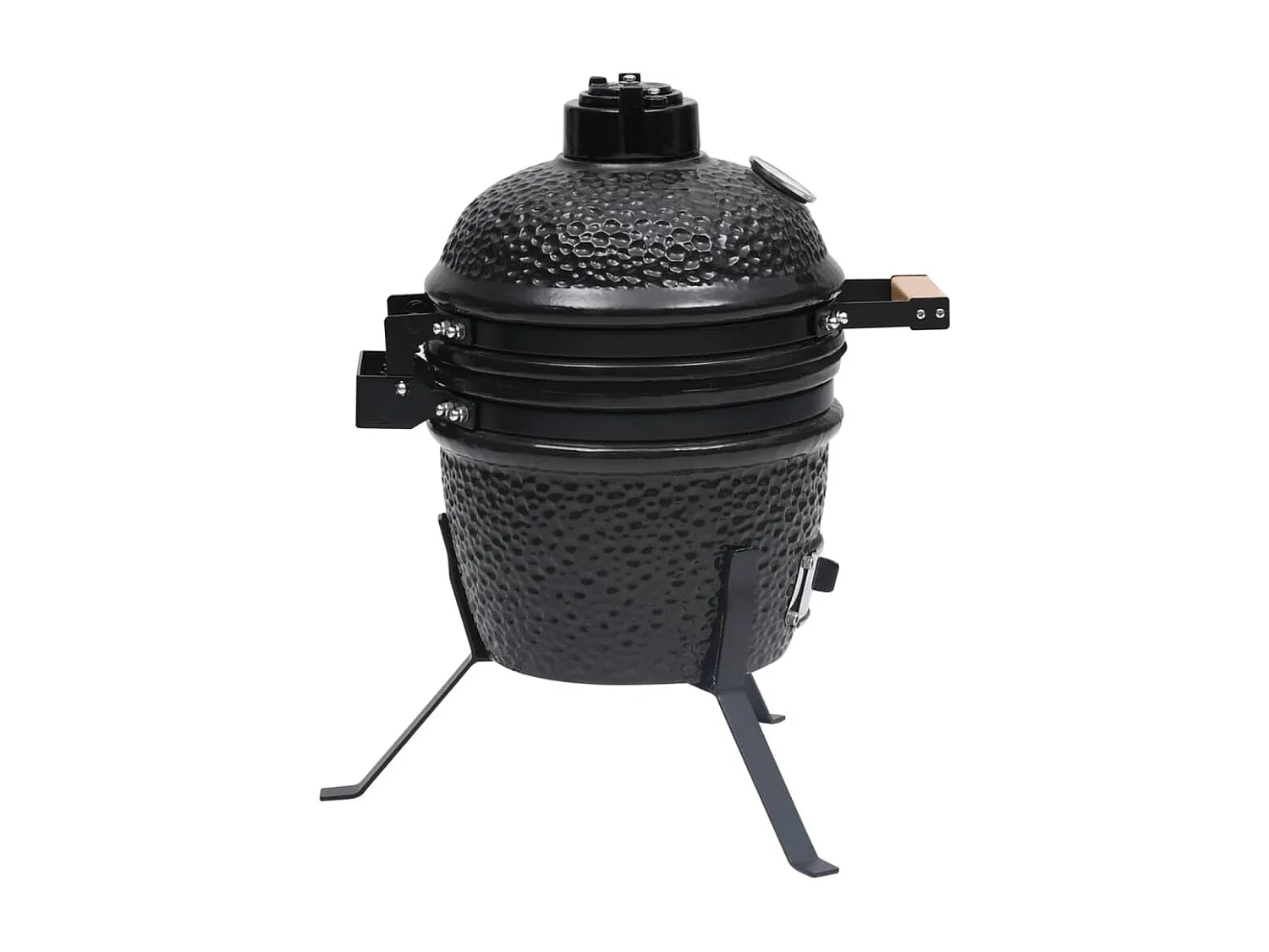 Barbacoa 2 en 1 ahumadora de cerámica negro 56 cm ES982939