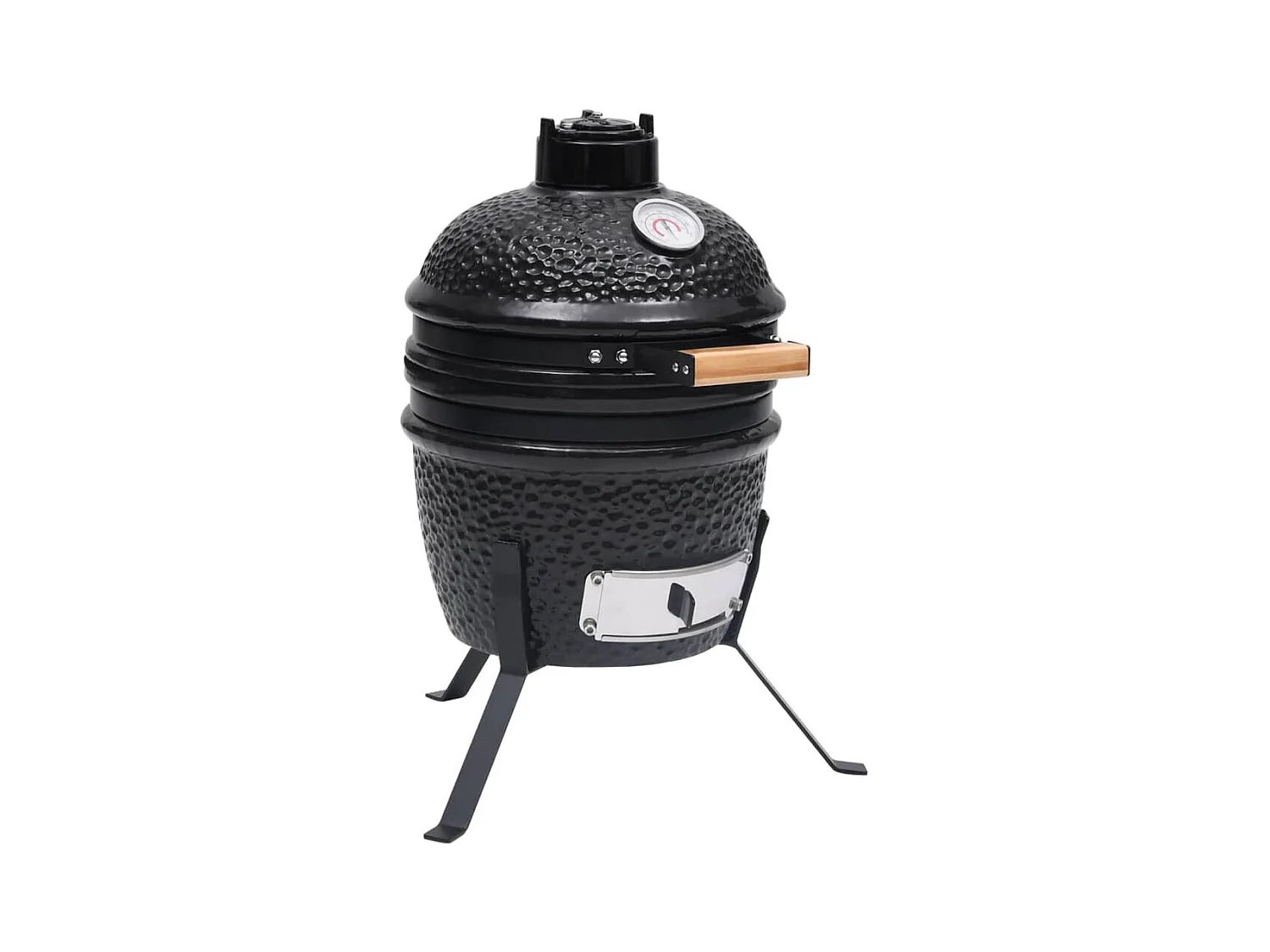 Barbecue à fumoir 2-en-1 Céramique 56 cm Noir FR744048
