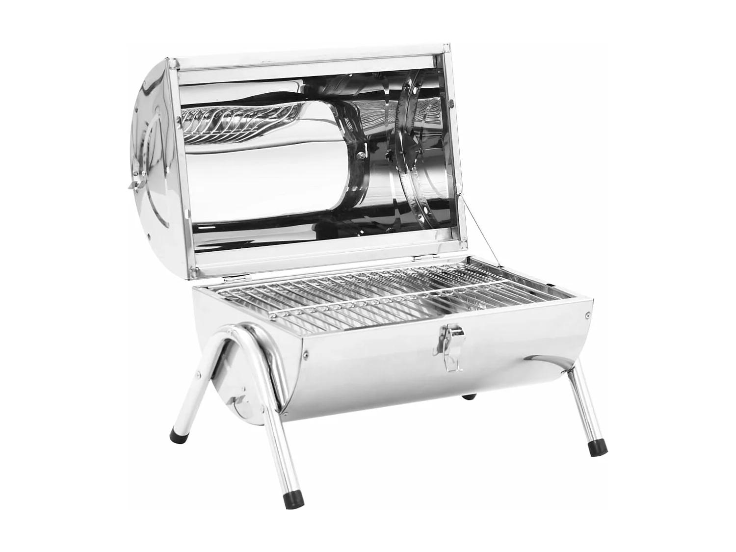 Tafelbarbecue houtskool dubbele roosters roestvrij staal BE357924