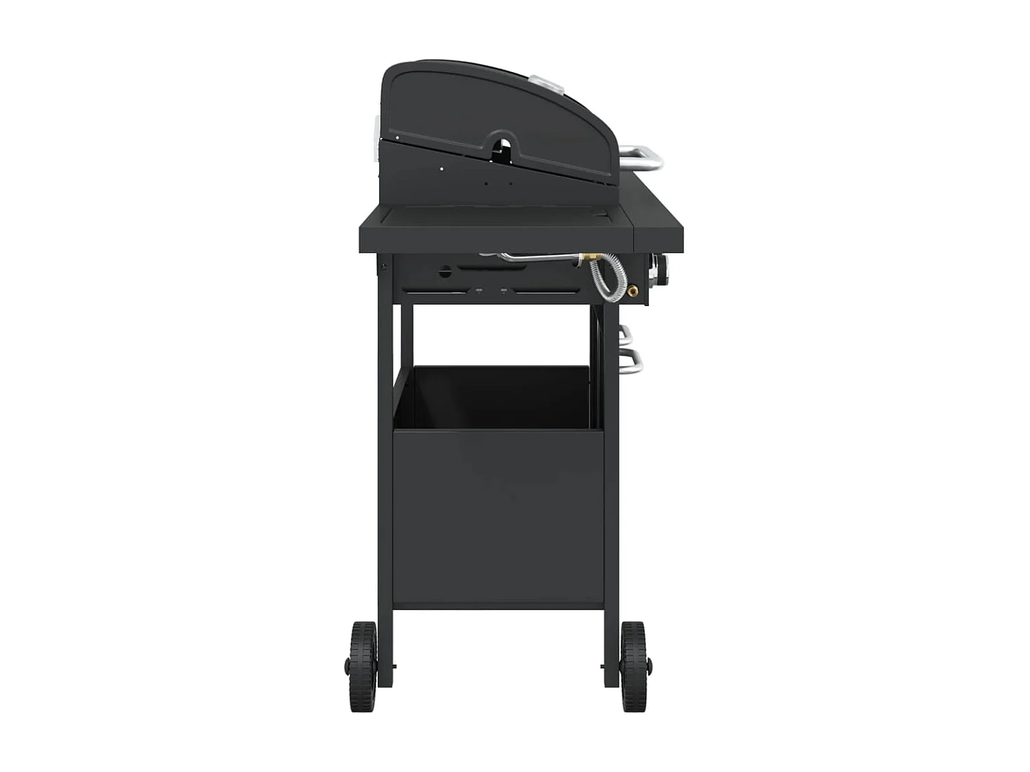 Barbecue gril à gaz avec 4 brûleurs noir acier enduit de poudre FR744545