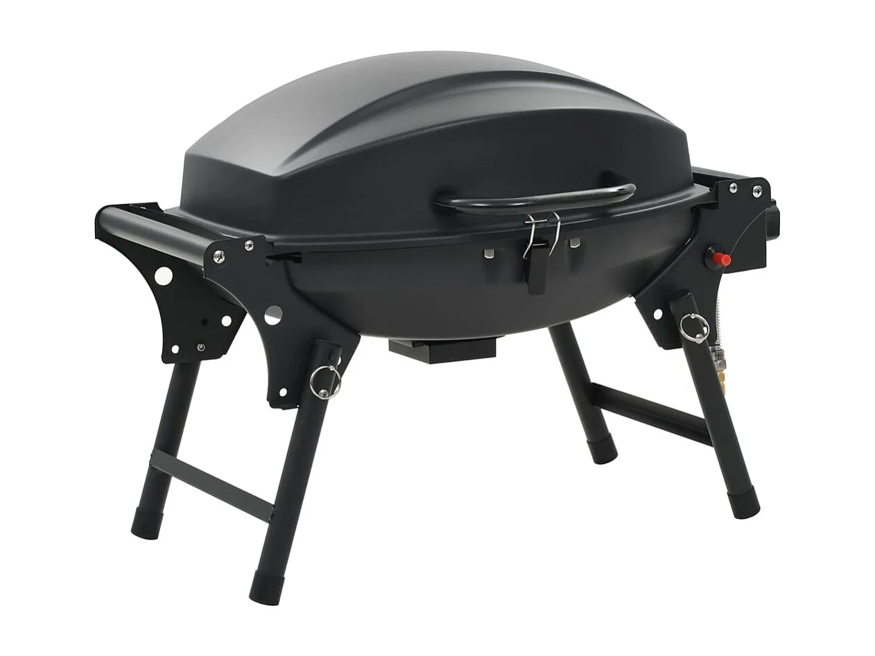 Barbecue à gaz portatif avec zone de cuisson Noir FR260689