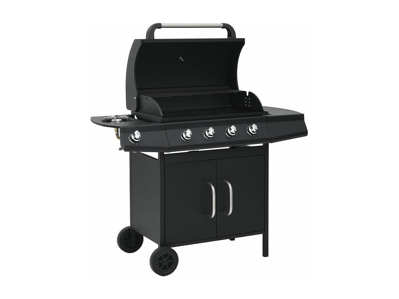 Barbecue Gaz VidaXL – 4 Brûleurs – Noir Acier – Neuf