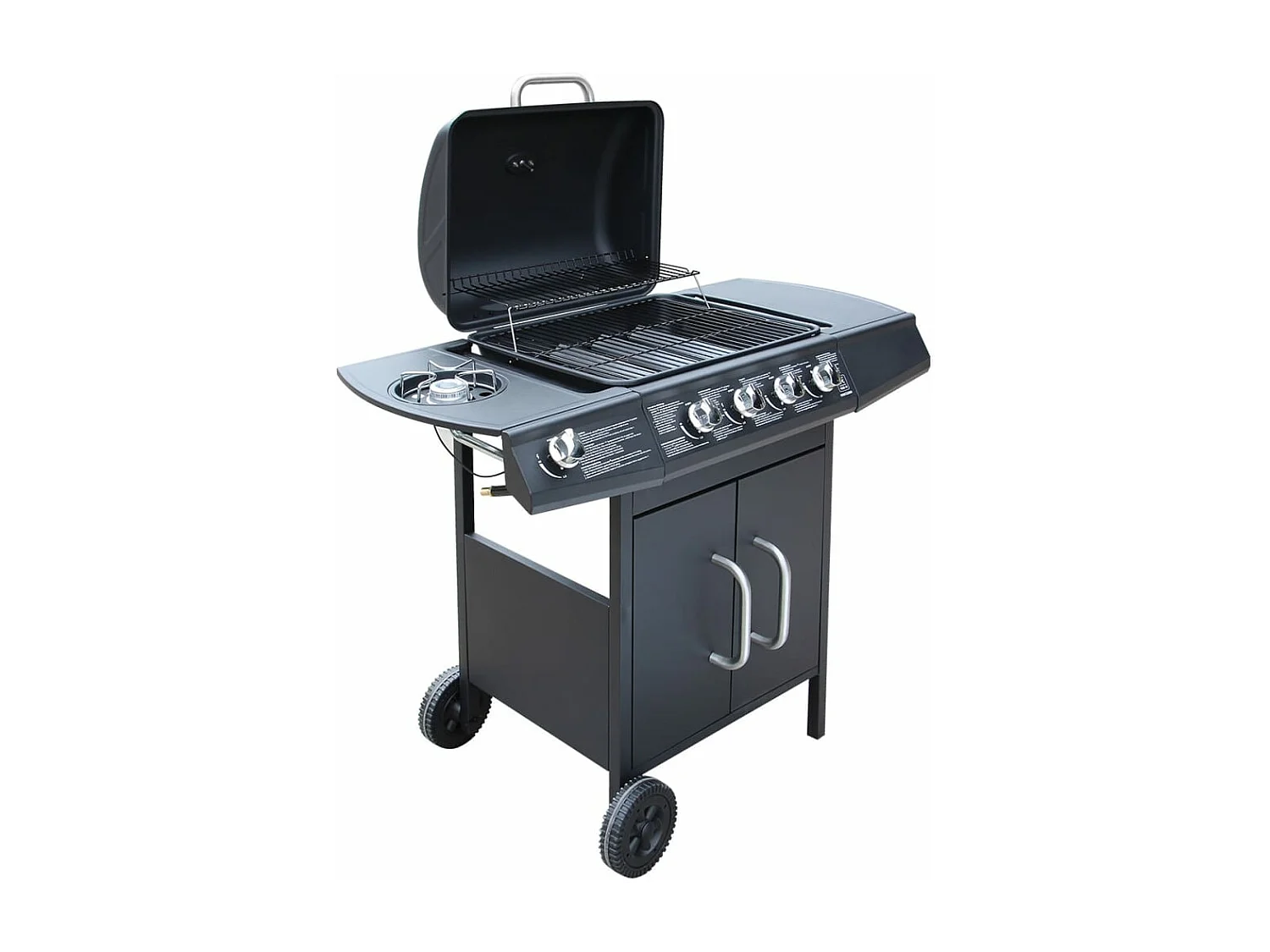 Gasbarbecue 4+1 kookzone zwart BE493431