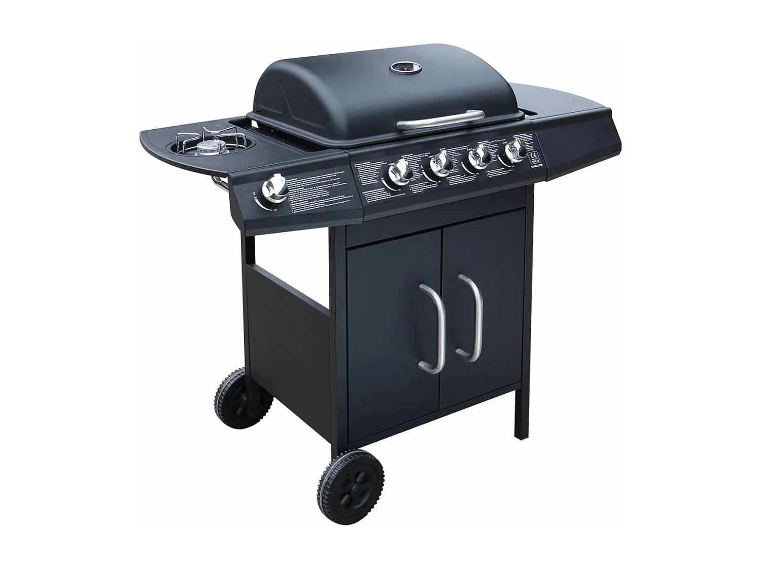 Gasbarbecue 4+1 kookzone zwart BE493431