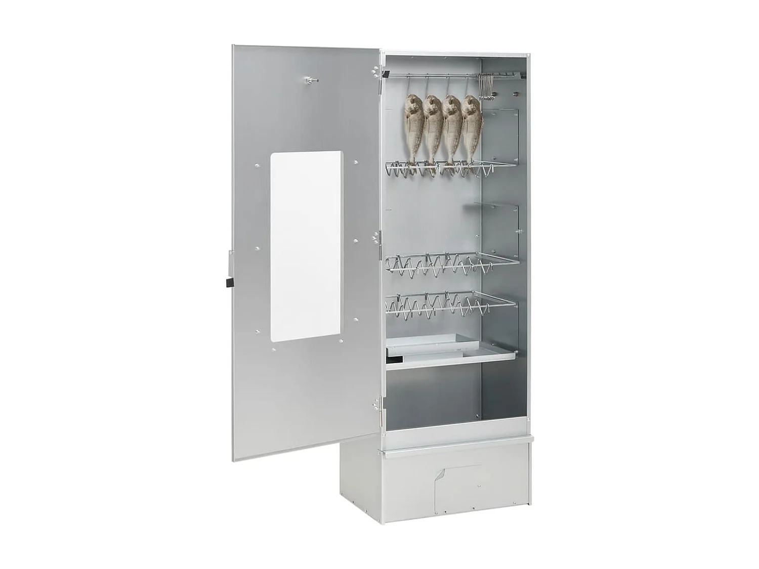 BBQ-rookoven met houtsnippers 44,5x29x110 cm staal BE223164