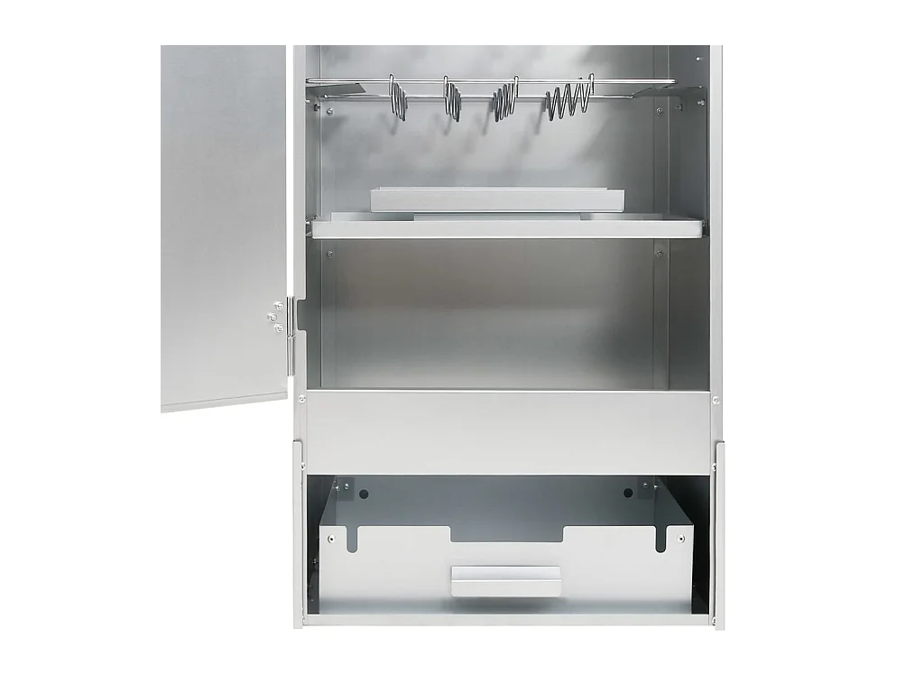 Fumoir à four à barbecue avec table acier galvanisé FR974100