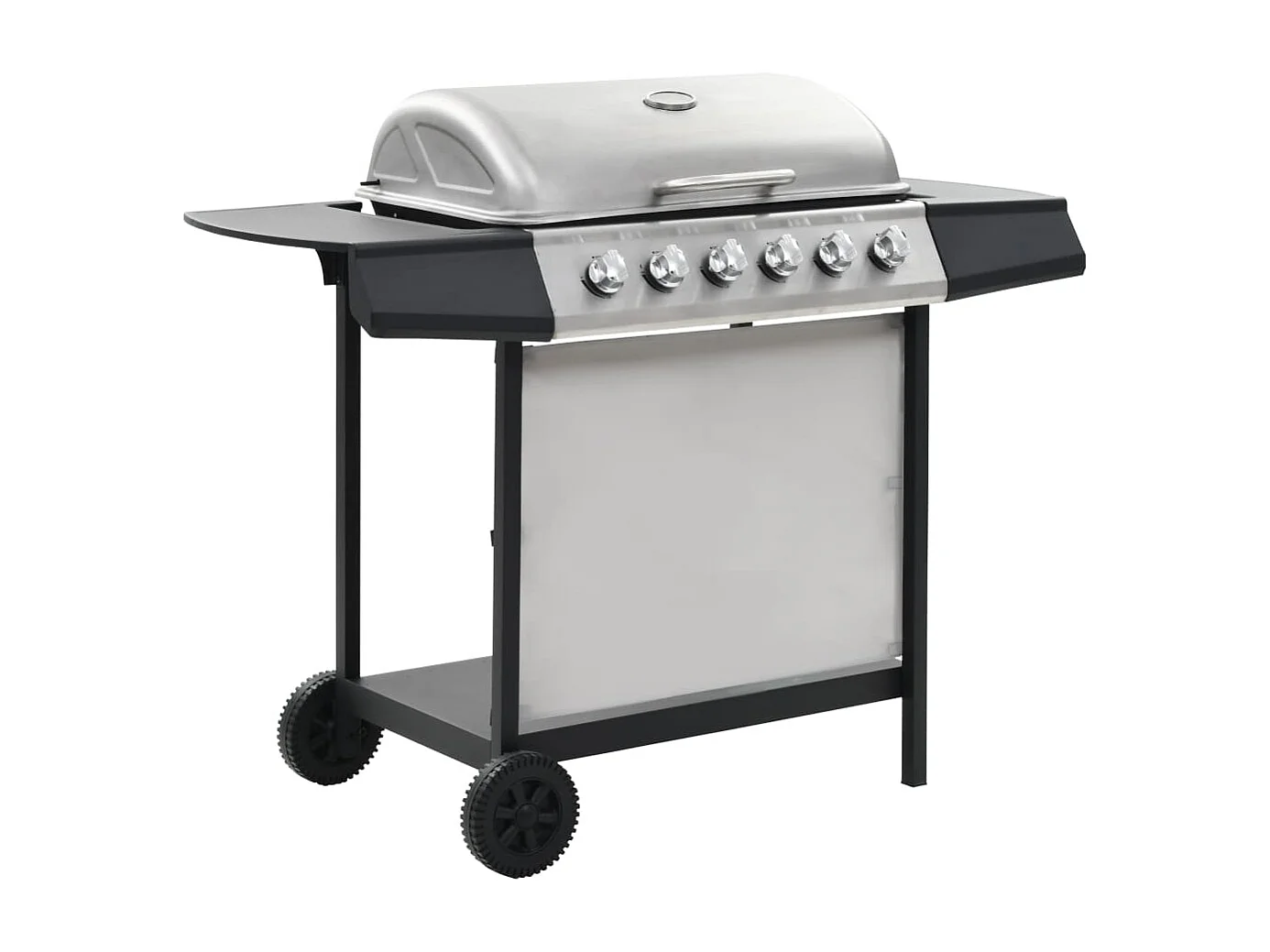 Gasbarbecue met 6 kookzones roestvrij staal zilverkleurig BE242295