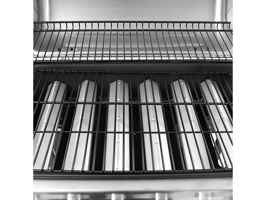 Gasbarbecue met 6 branders zwart en zilverkleurig BE865786