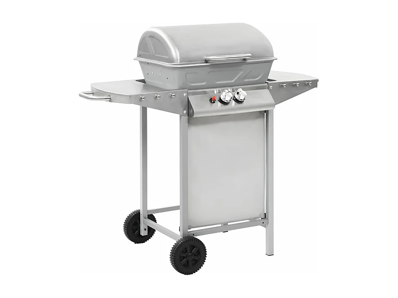 Barbecue à gaz avec 2 zones de cuisson Acier Argenté FR949677