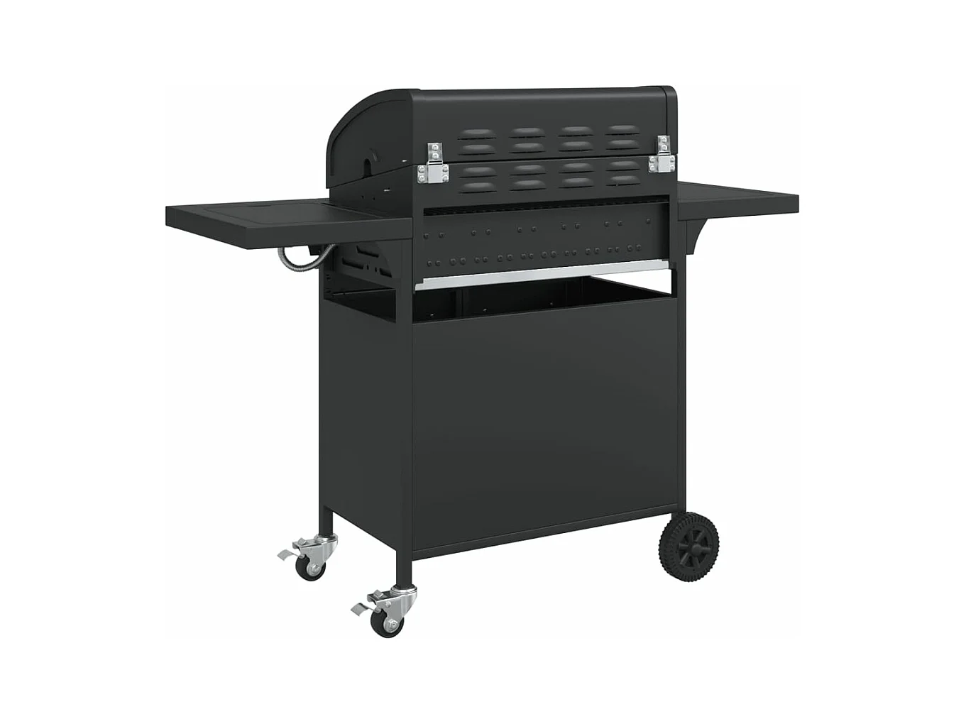 Barbecue gril à gaz avec 5 brûleurs noir acier enduit de poudre FR933874
