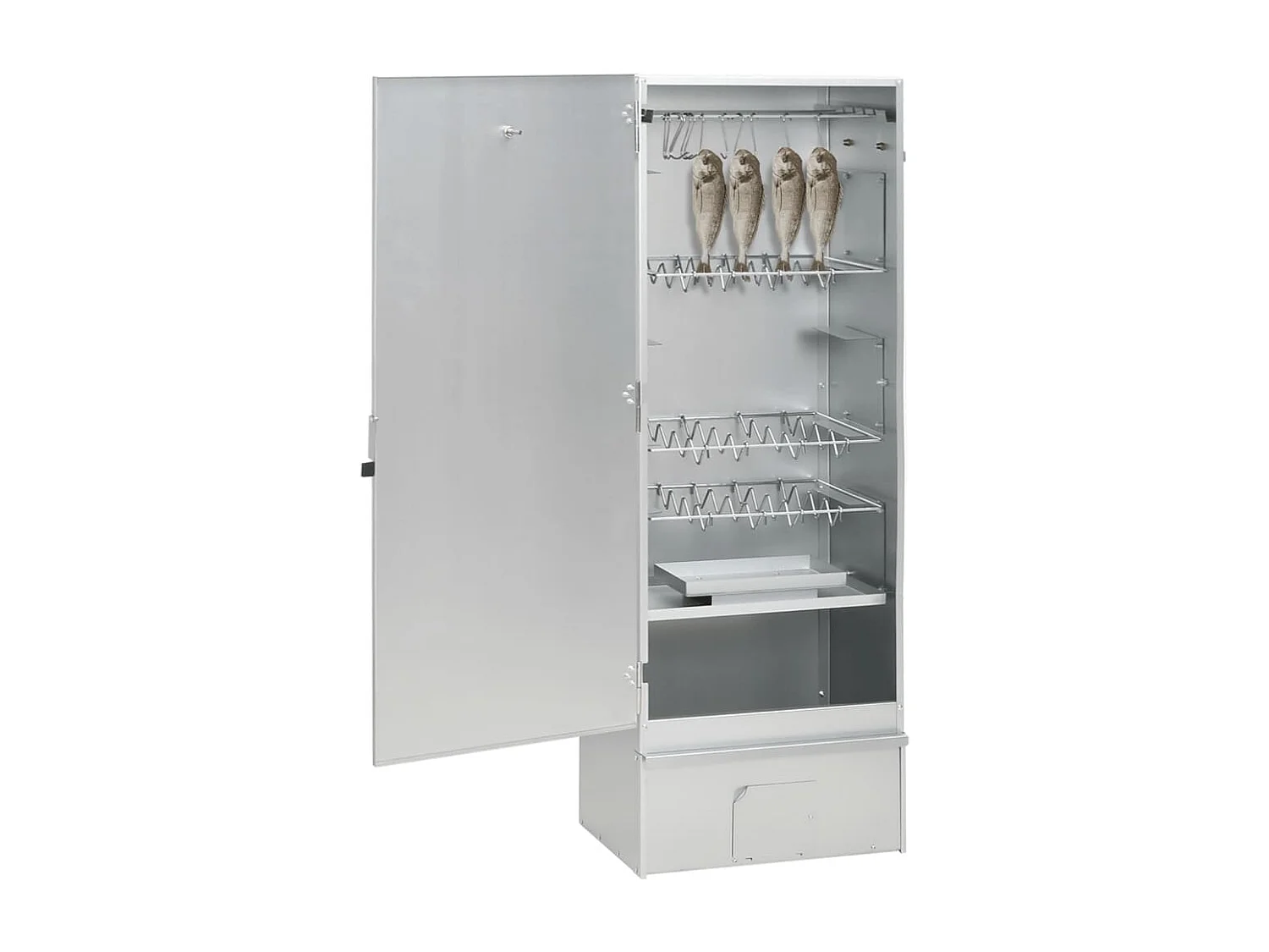 Horno ahumador astillas madera acero galvanizado 44,5x29x110 cm ES514015