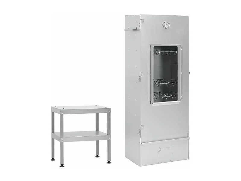 Horno ahumador de barbacoa con mesa acero galvanizado ES595838