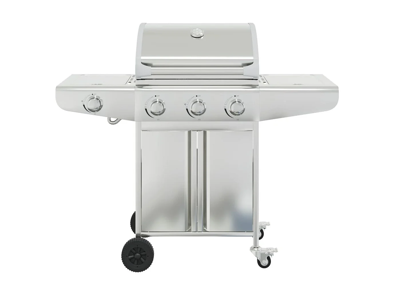 Barbecue gril à gaz avec 4 brûleurs argenté acier inoxydable FR273651