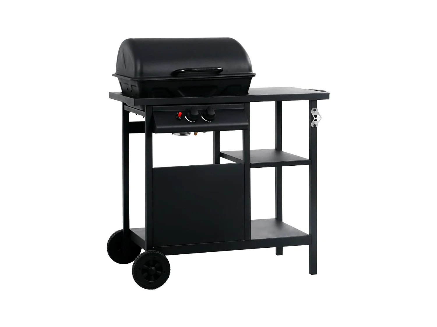 Barbecue à gaz avec table latérale à 3 niveaux Noir FR259614