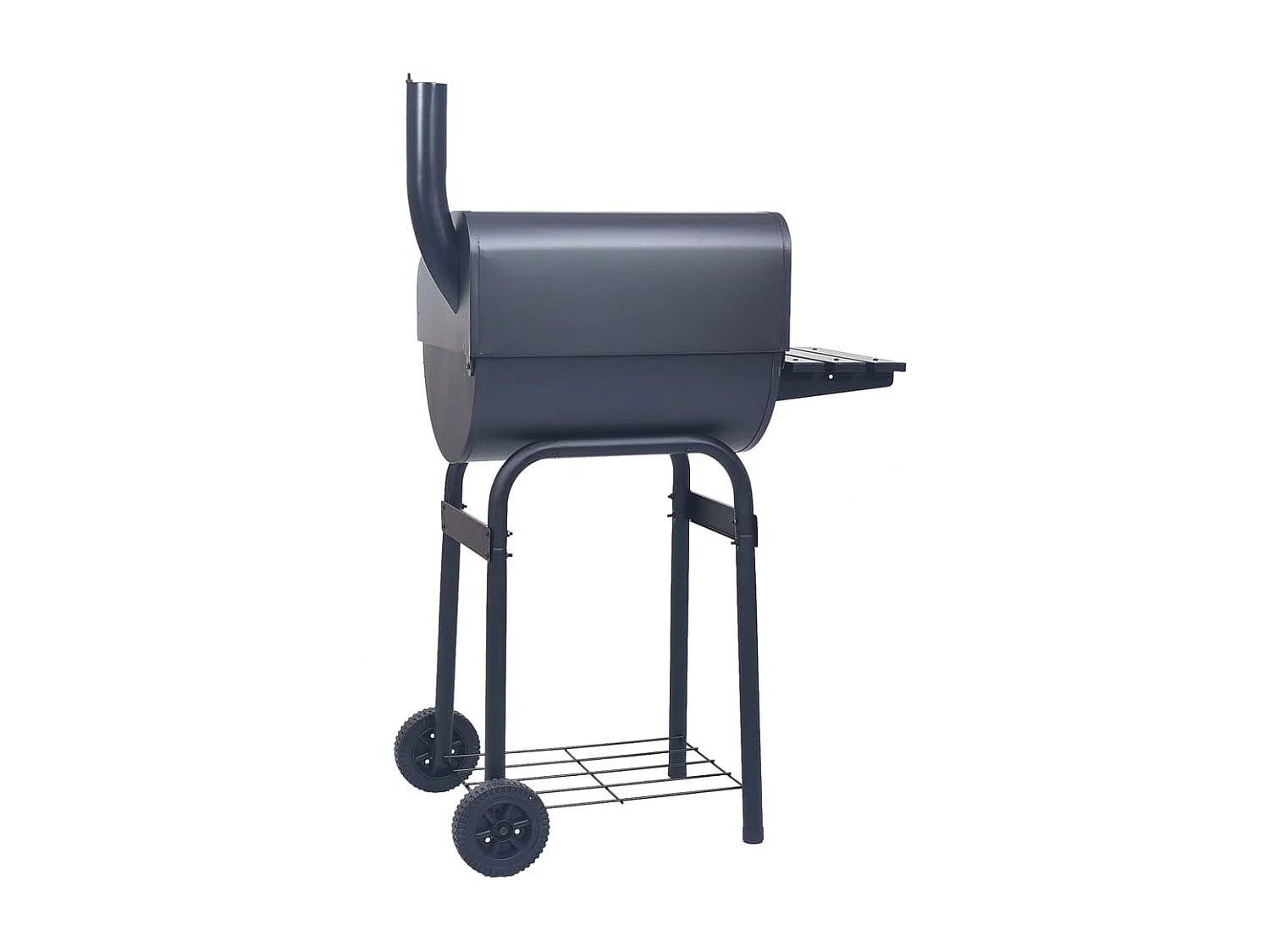 Barbacoa de carbón con ahumador y estante inferior negro ES979951