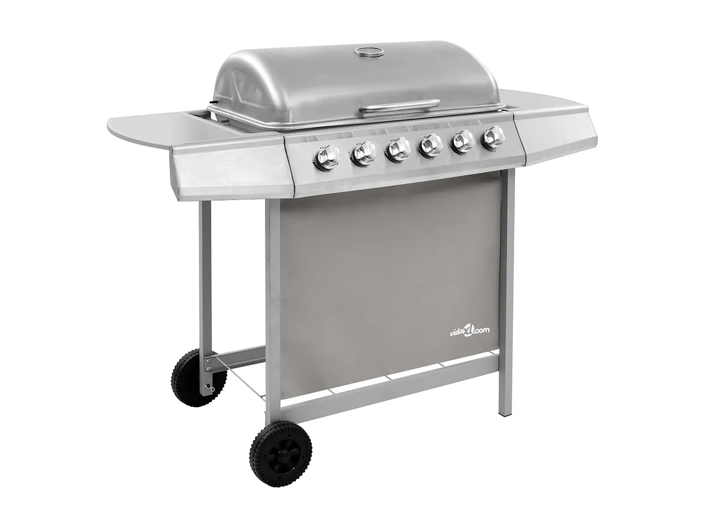 Gasbarbecue met 6 branders zilverkleurig BE695461