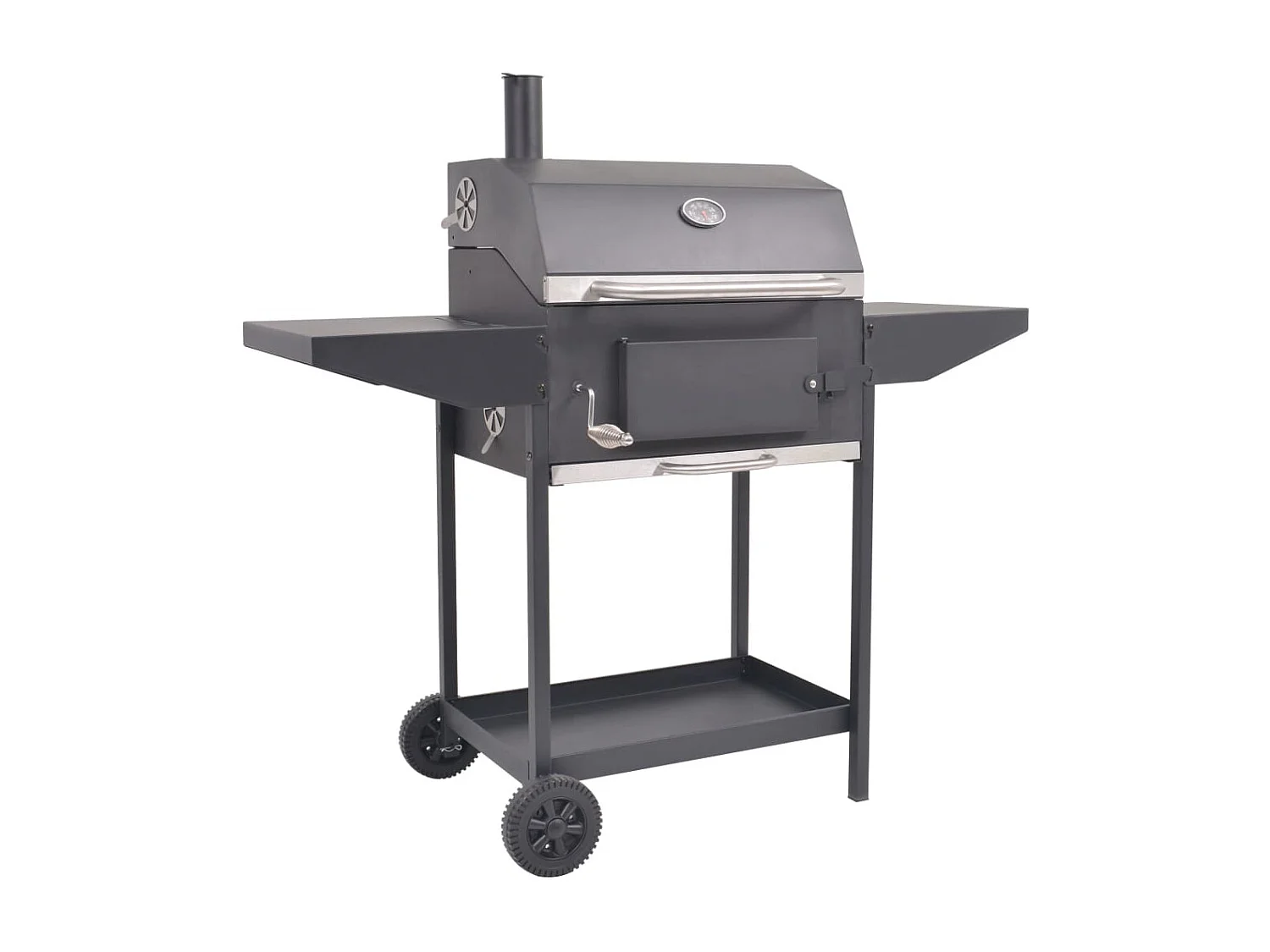 Barbecue au charbon de bois avec étagère inférieure Noir FR277800