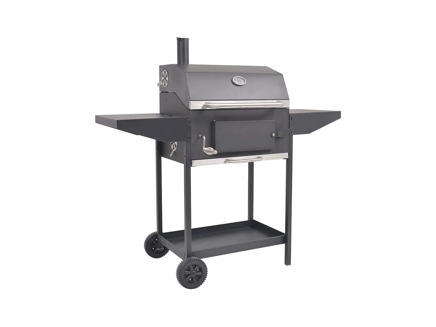 Barbecue au charbon de bois avec étagère inférieure Noir FR277800