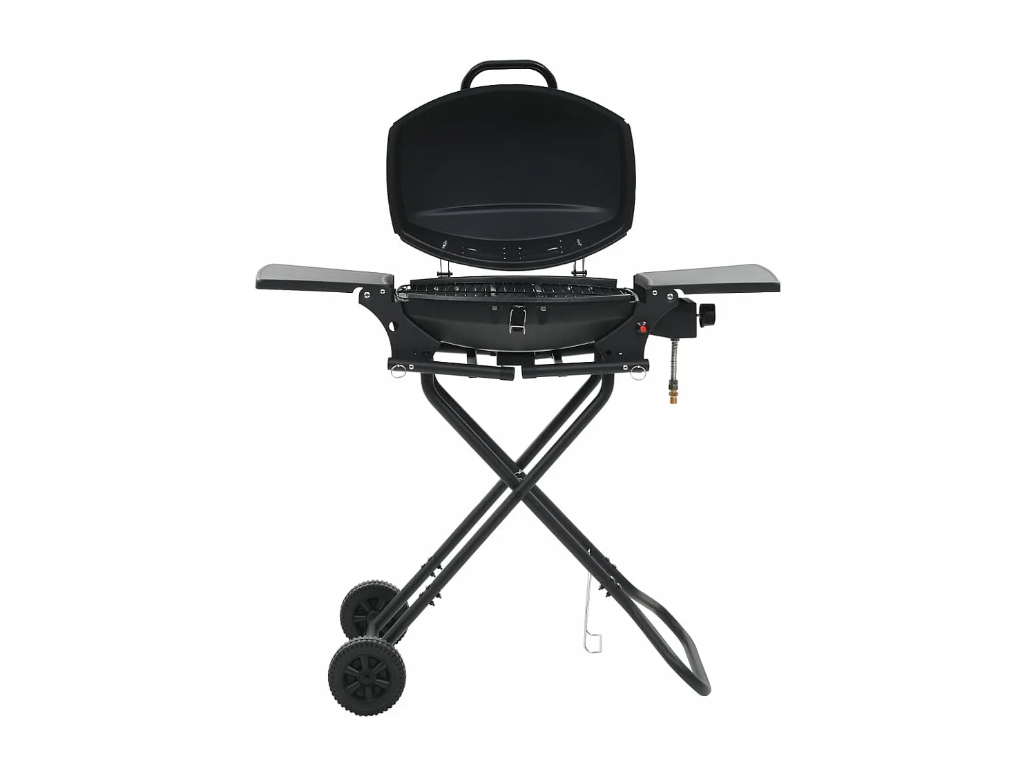 Barbecue au gaz portatif avec zone de cuisson Noir FR462880