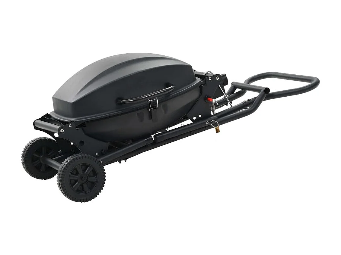 Barbecue au gaz portatif avec zone de cuisson Noir FR462880