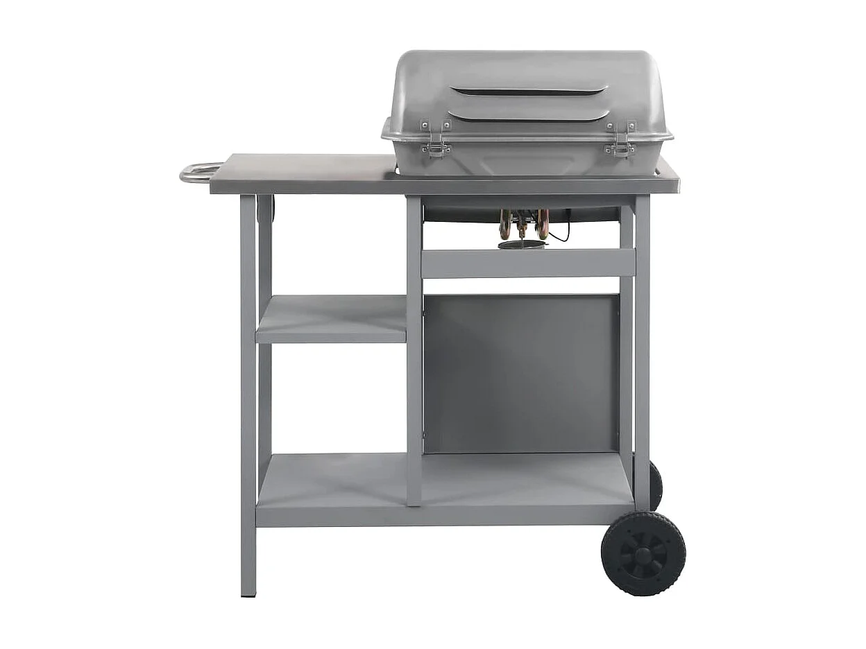 Gasbarbecue met 3-laags zijtafel zwart en zilverkleurig BE232877