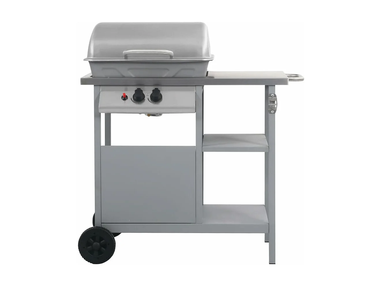 Gasbarbecue met 3-laags zijtafel zwart en zilverkleurig BE232877