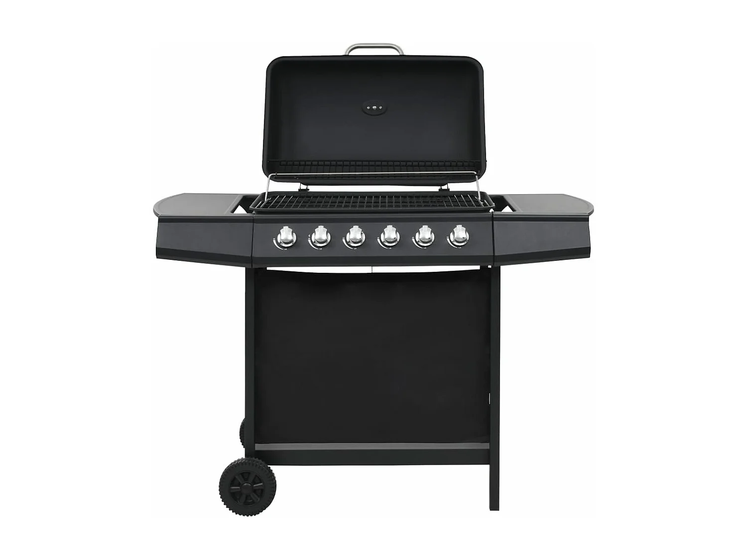 Gasbarbecue met 6 kookzones staal zwart BE449882
