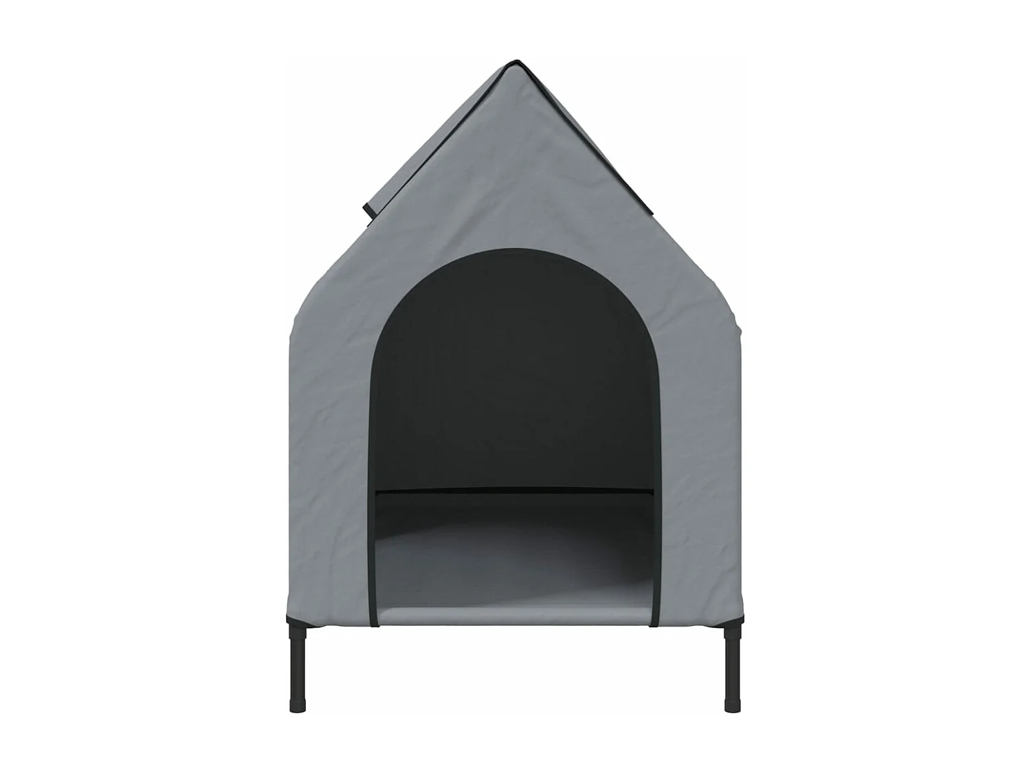 Niche pour chien gris clair tissu oxford et acier FR794050