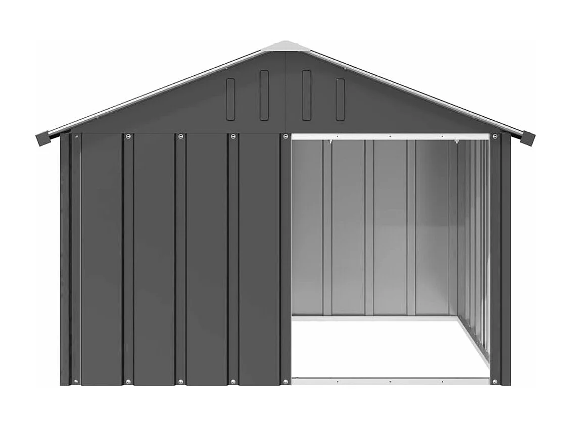 Niche pour chien Anthracite 116,5x103x81,5 cm Acier galvanisé FR102309