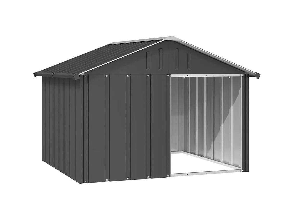 Niche pour chien Anthracite 116,5x103x81,5 cm Acier galvanisé FR102309