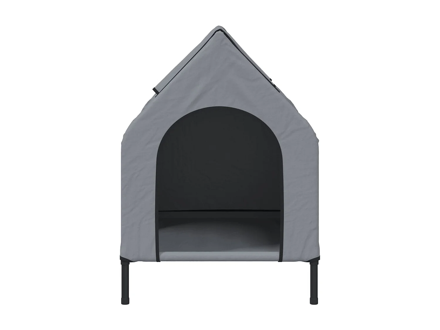 Niche pour chien gris clair tissu oxford et acier FR356165