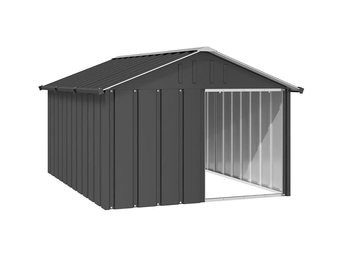 Niche pour chien Anthracite 116,5x153x81,5 cm Acier galvanisé FR683730