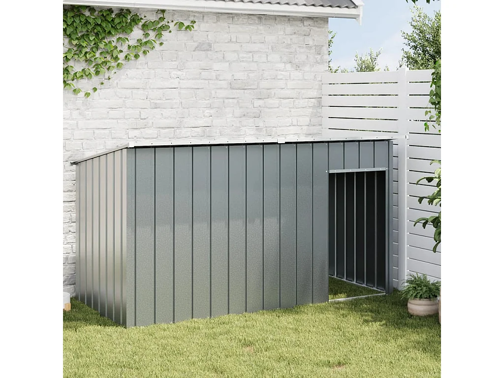 Niche pour chien avec toit anthracite acier galvanisé FR322123