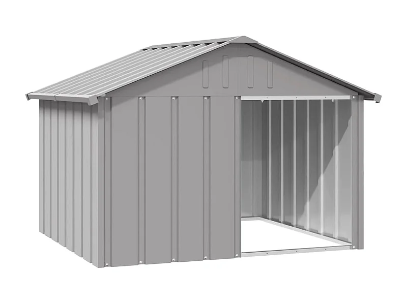 Casa para perros acero galvanizado gris 116,5x153x81,5 cm ES818613