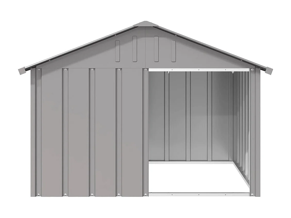 Niche pour chien Gris 116,5x103x81,5 cm Acier galvanisé FR858011